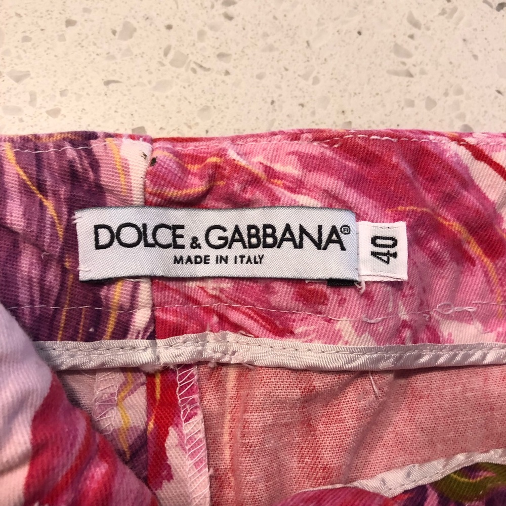 Dolce & Gabbana Floral Print Cotton Blend Shorts